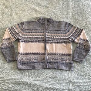 Vintage Tiara Blue and White Cardigan Sweater